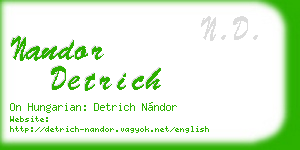 nandor detrich business card