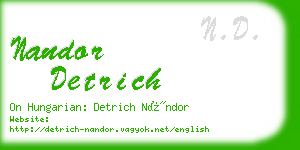 nandor detrich business card